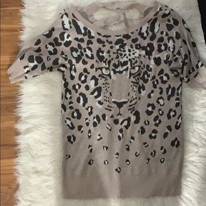 Express leopard cozy sweater